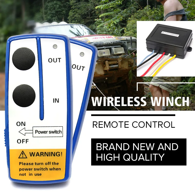 

New !!! 3Pcs/Set 12V Wireless Winch Remote Control Twin Handset Two Matched Transmitters Easy Install Excellent Quality