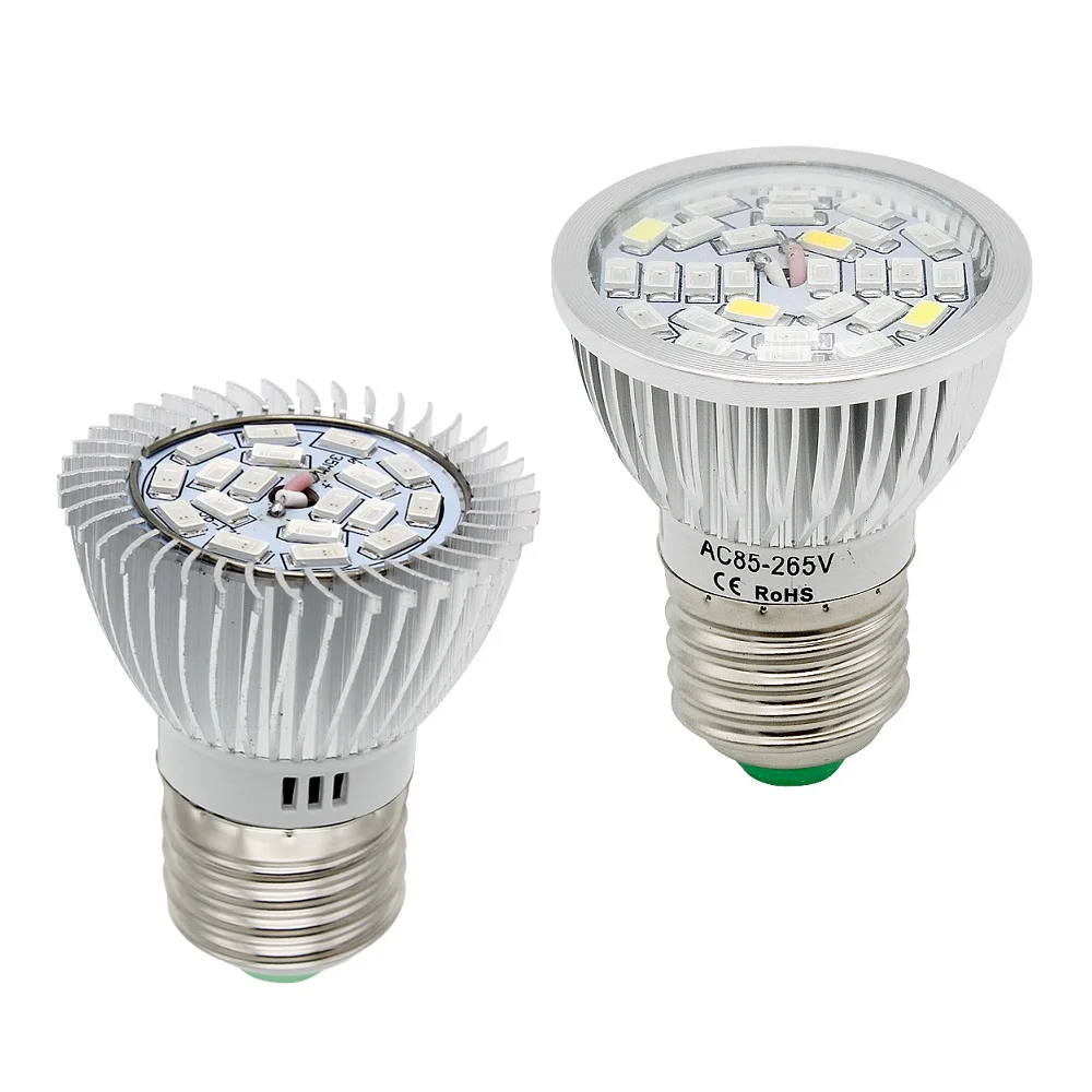 1 шт. полный спектр E27 светодиодный светильник 5 Вт 6 12 15 18 25 SMD 5730 2835 Светодиодный
