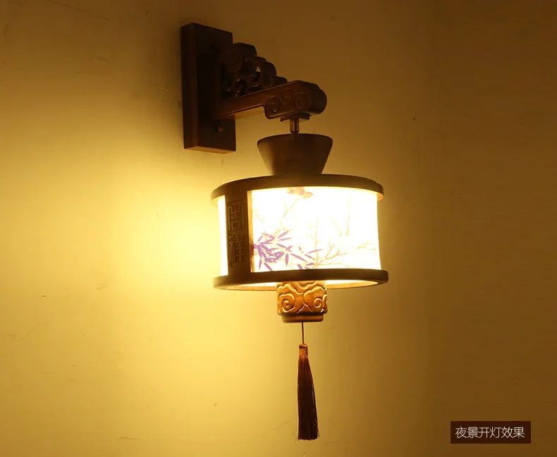 Из цельной древесины в китайском стиле Искусство Настенные светильники коридор Ретро создает Эфект старины, отлично подходит для