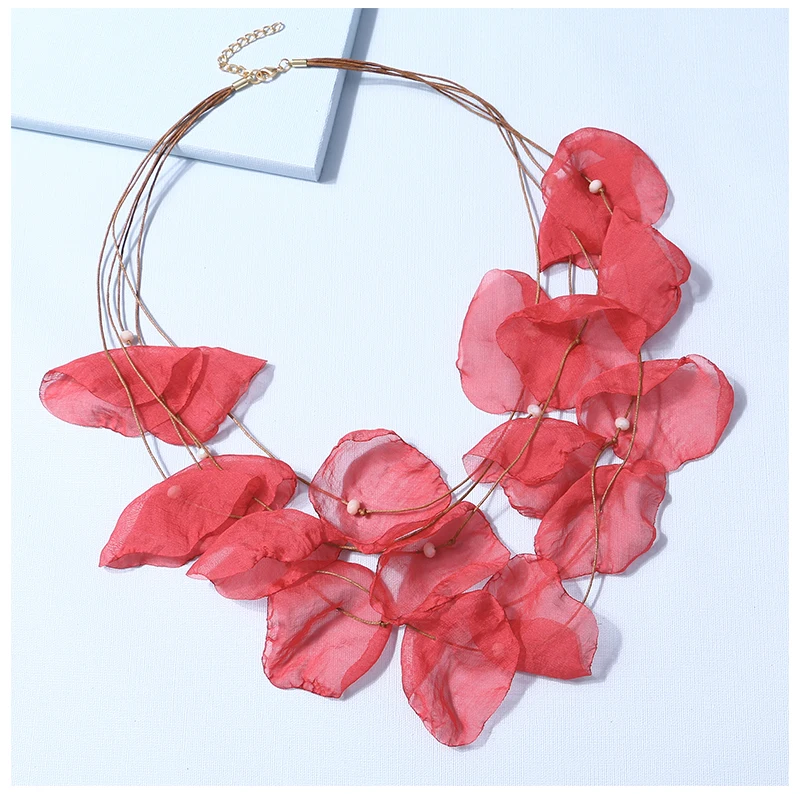 Badu богемный розовый пряжа цветок ожерелья для женщин элегантные ювелирные изделия подарок для девочек праздничные ожерелья ювелирные изделия