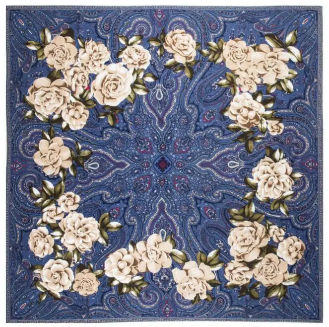 

2019 New Brand Woman Paisley Shawl 100% Twill Silk Scarf 130cm Square Scarf Print Bandana Woman Headband Hijab Scarves & Wraps