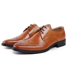 Classic Man Formal Dress Derby Office Shoes Genuine Leather Handmade Wedding Party Flats pointed Toe Men Basic Footwear JS-A0010 luxury italian genuine leather handmade men s wedding party footwear pointed toe carved man formal dress banquet shoes kud115