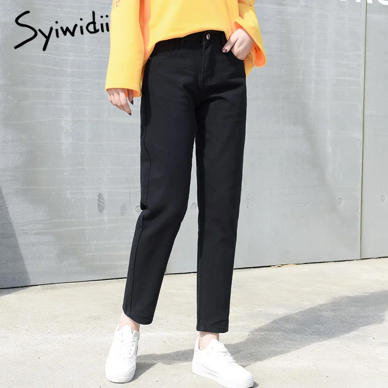 100% cotton White Jeans for Women High Waist Harem Mom Jeans Plus Size Sky Blue Pants Black FASHION for Women Jeans beige 2019