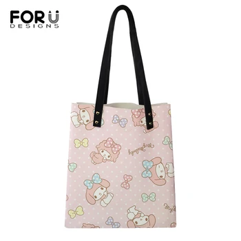 

FORUDESIGNS Women Toet Handbag Cartoon Kawaii Animal Pattern Lady Shoulder Bag Casual Large Capacity Travel Storage Package Bags