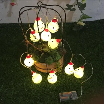

1.2M 10 LED String Lights with Christmas Snowman Pendant White/Warm White Led Light Holiday Decoration Christmas Tree Light #