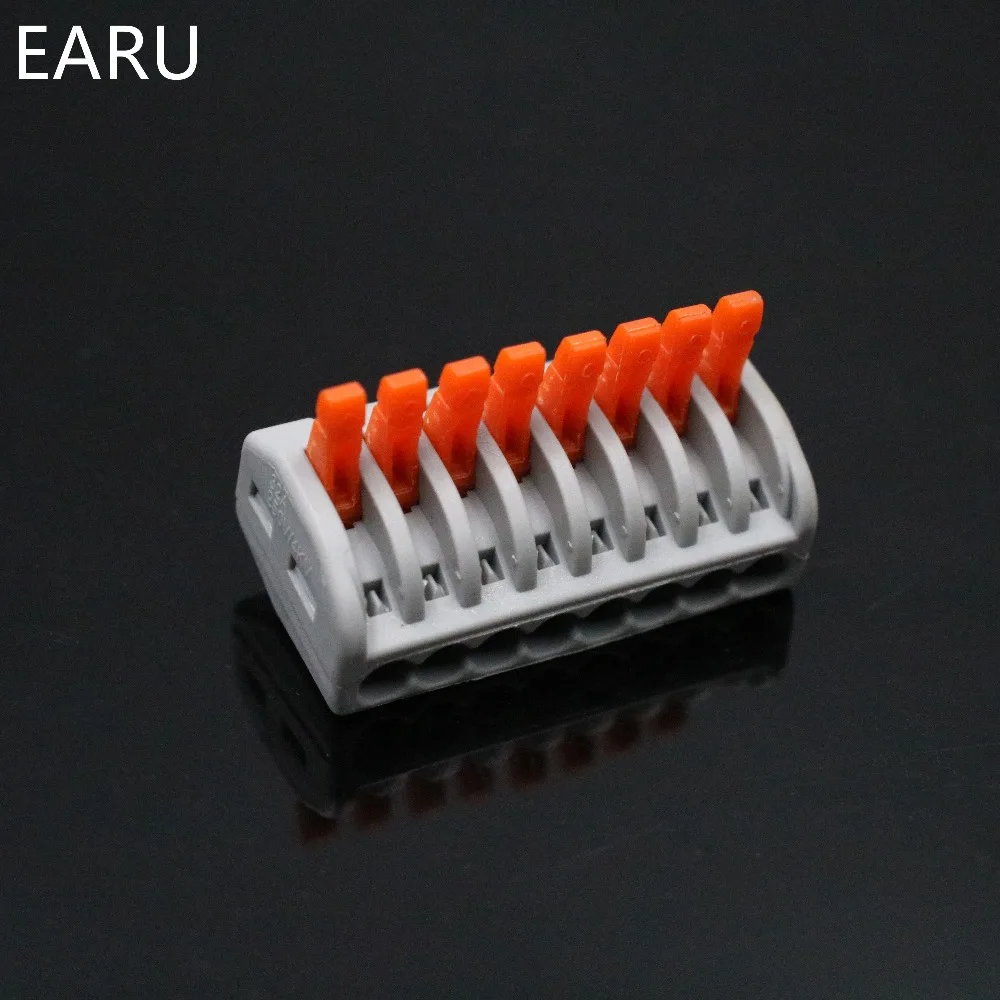 10Pcs PCT-218 PCT218 222-418 Universal Compact Wire Wiring Connector Connectors 8 pin Conductor Terminal Block With Lever