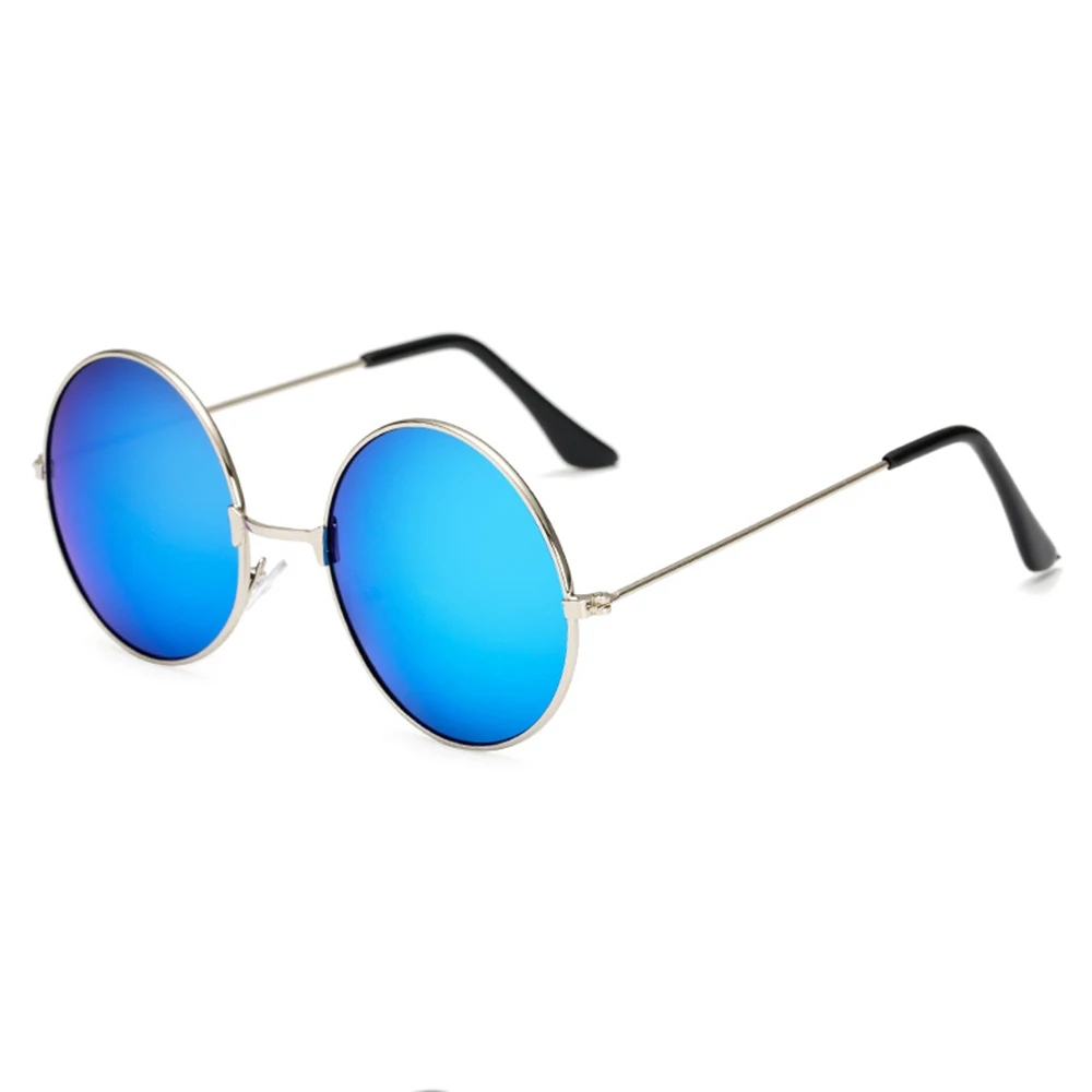 DCM, Ретро стиль, круглые солнцезащитные очки, для мужчин и женщин, металлическая оправа, для вождения, солнцезащитные очки, брендовые, дизайнерские, зеркальные, черные, UV400
