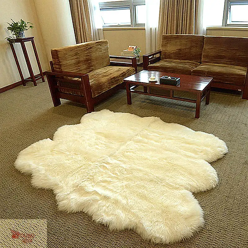Large Genuine Sheepskin Sofa Bed Rug 180*150cm 6P Nature Sheep Fur Rug