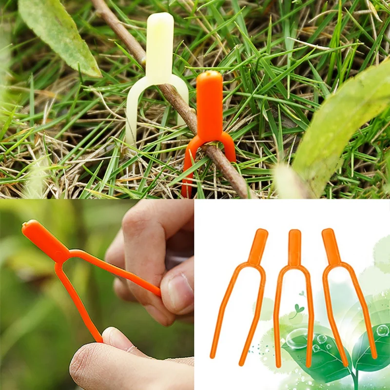 100pcs Garden Plant Support Clips Connects Plants Vine Tomato Vegetable Fastening Clip Plant Plastic Greenhouse Garden