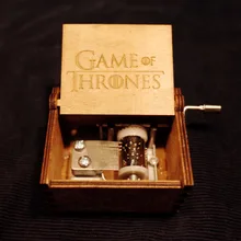 Xmas Gifts Game of Thrones Star Wars Harri Potter Merry Christmas Theme Handmade Engraved Wooden Music Box Crafts Cosplay