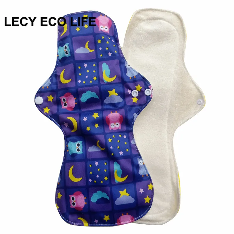 Lecy Eco Life 1 шт. 1" Фламинго с принтом для ночного использования многоразовые менструальные подкладки для тяжелого потока, большие размеры дышащие женские тканевые прокладки - Цвет: Q15