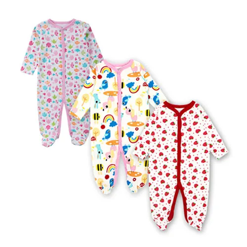 Новорожденных Одежда для девочек новорожденных комбинезон с длинными рукавами из хлопка с рисунком детские комбинезоны 3 шт./компл. От 0 до 12 месяцев - Цвет: Темно-серый