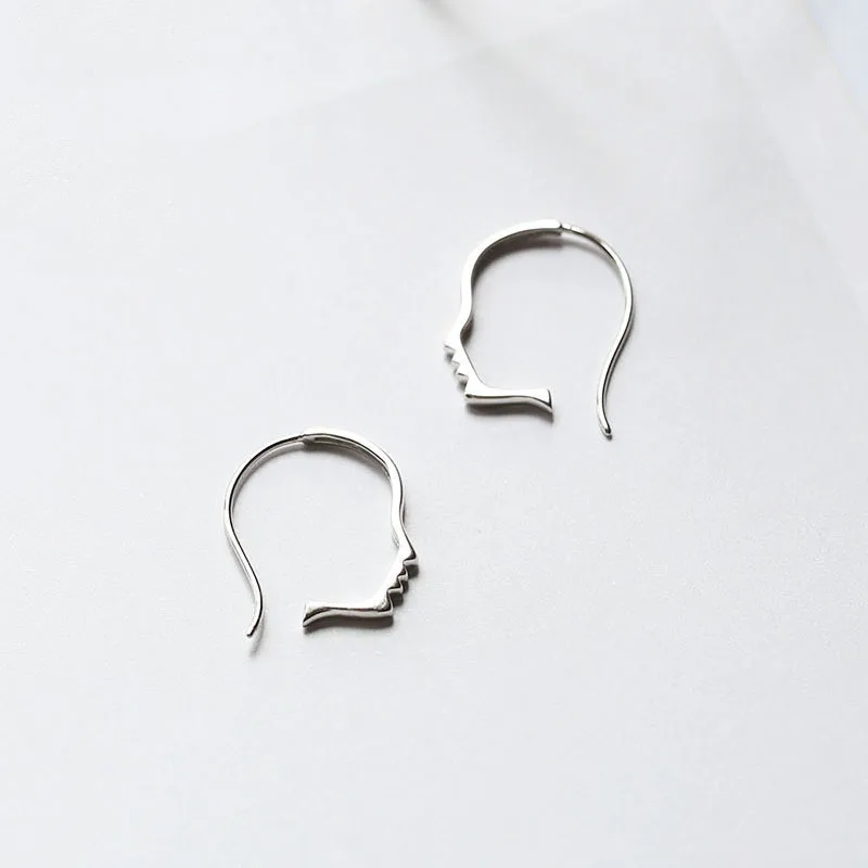 Художественные стильные серебряные полые серьги для лица 925 серьги для лица Модные украшения для женщин заводская цена