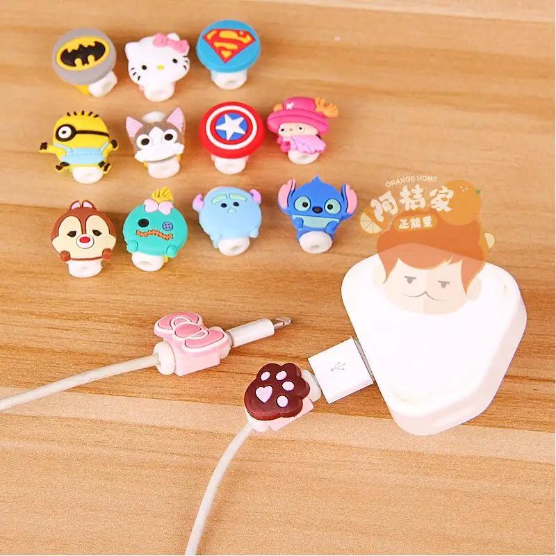 

Cartoon Cable Protector Data Line Cord Protector Protective Case Cable Winder Cover For iPhone USB Charging Cable