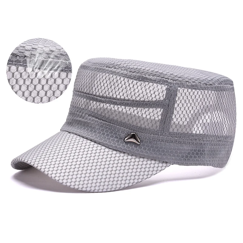 Baseball Caps Mens Summer Flat Mesh Hats Hombre Breathable Light Sun