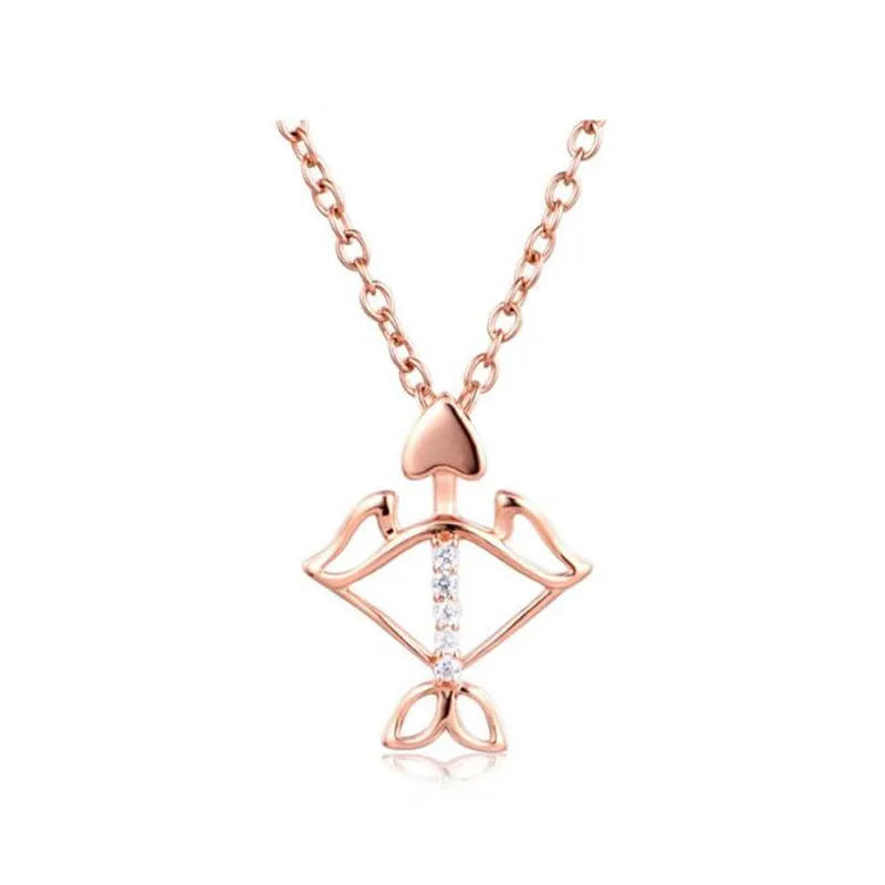 

2018 Sagittarius Design 12 Constellation Necklaces & Pendants For Ladies 18K Gold Heath Fashion AU750 Jewelry 0.38G