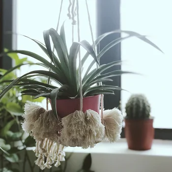 

Nordic Macrame Hanging Wall Hand-woven Hanging Basket Hanging Planter Balcony DecorationsGatden Decorations Colgador De Plantas