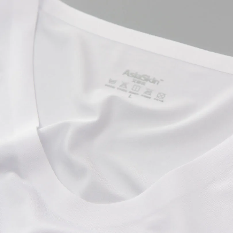 Men Undershirt Short Sleeve Tshirt Solid Spandex Nylon Knitted Underwear 3 Colors