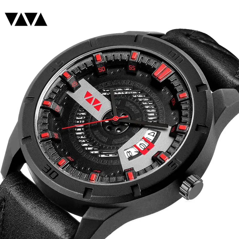 

Reloj Hombre 2019 Fashion Sport Watches Men Army Military Sport Date Analog Quartz Wrist Watch Leather Belt Male Clock Relogio