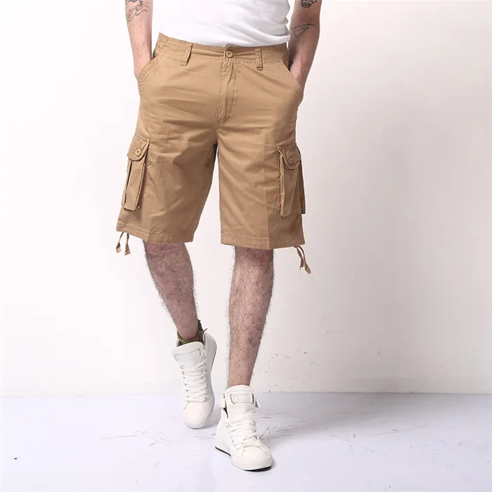 Мужские шорты-карго в стиле милитари летние армейские зеленые хлопковые шорты мужские свободные шорты с несколькими карманами мужские повседневные бермуды 44