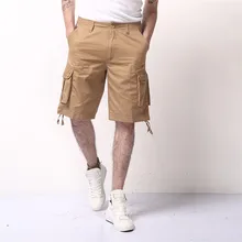 Мужские шорты-карго в стиле милитари летние армейские зеленые хлопковые шорты мужские свободные шорты с несколькими карманами мужские повседневные бермуды 44