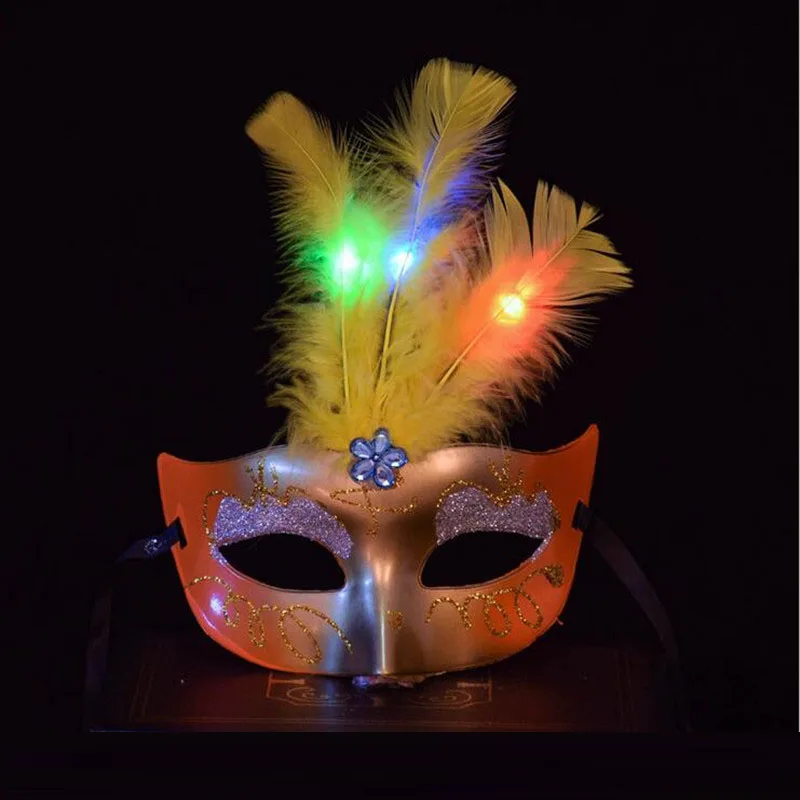 Aliexpress.com : Buy Women Girls Princess LED Light Up Feather Mask ...