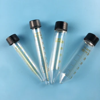 

Glass screw Tip Tube Pointed Bottom Tube Scale Centrifuge Tube 5/10/15/20/25/30 / 50ml High Temperature Resistance