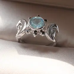 Европейский и американский винтажный тайский серебристый кольцо из лунного камня Национальный Ветер Циркон Ювелирное кольцо
