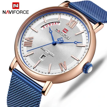 

NAVIFORCE 2019 New Fashion Luxury Mens Quartz Watches for Men Stainless Steel Mesh Belt Waterproof Wrist Watch Relogio Masculino