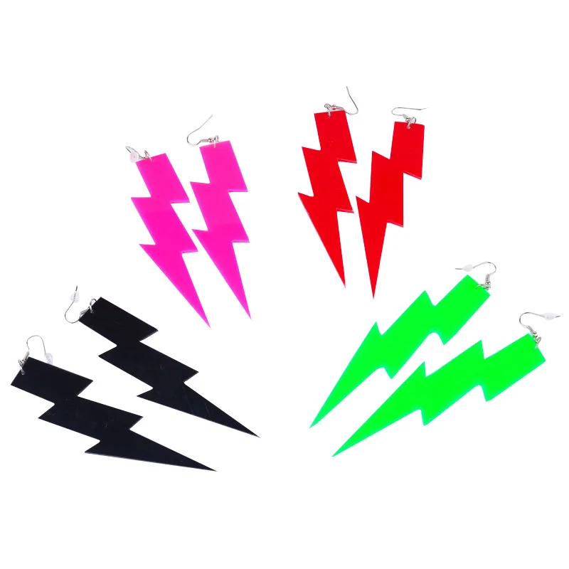 

Punk Style Lightning Drop Earrings for Unisex Men Fashion Club Ear Jewelry Weather Lightning Earrings Accessories