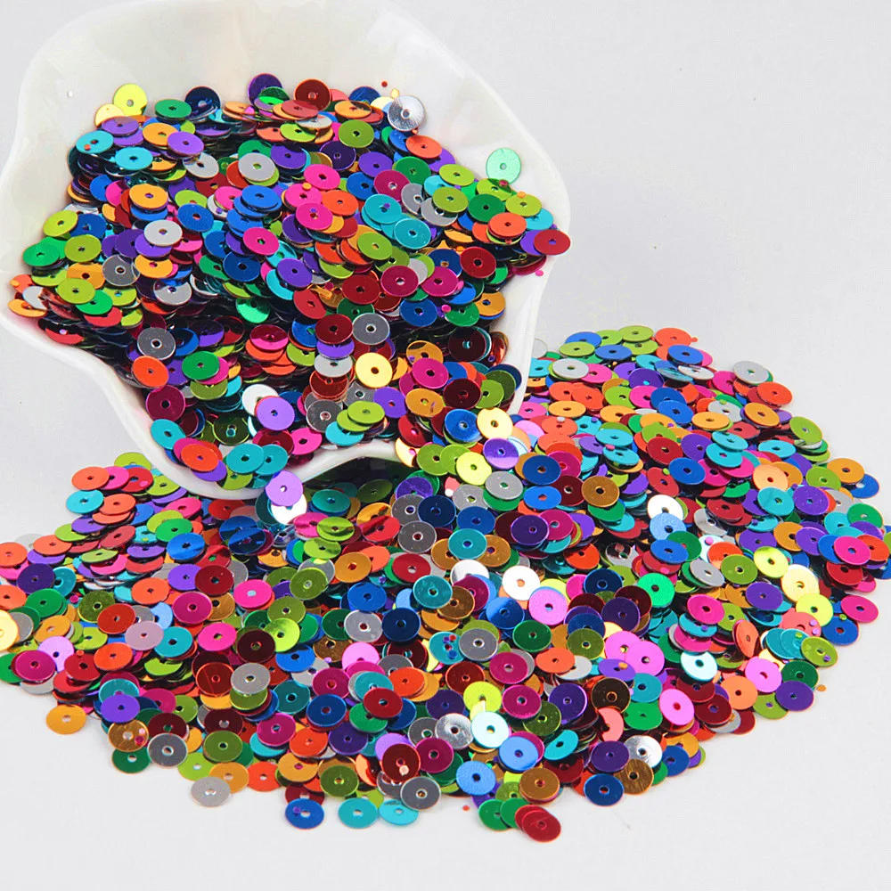 Разноцветные блестки 3мм-30 мм, плоские круглые свободные блестки поделки для дизайна ногтей DIY маникюр Свадебные украшения ПВХ блестки Lantejoulas
