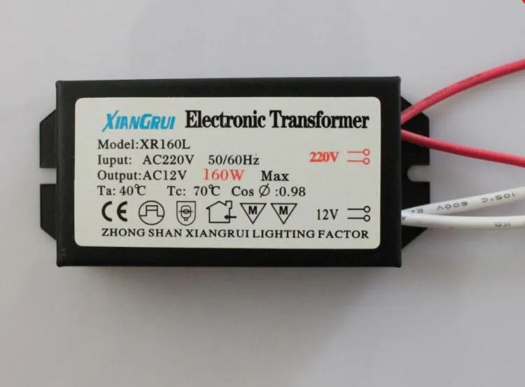 3 года warrnty Электронный трансформатор переменного тока 220 В AC12V для галогенной лампы кристалл G4 лампочка 20 Вт 40 Вт 50 Вт 60 Вт 80 Вт 105 Вт 120 Вт 160 Вт