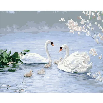 

Swan LakeDIY Coloring Paint By number Tools picture Beautiful Painting By Numbers Surprise Gift art supplies dropship