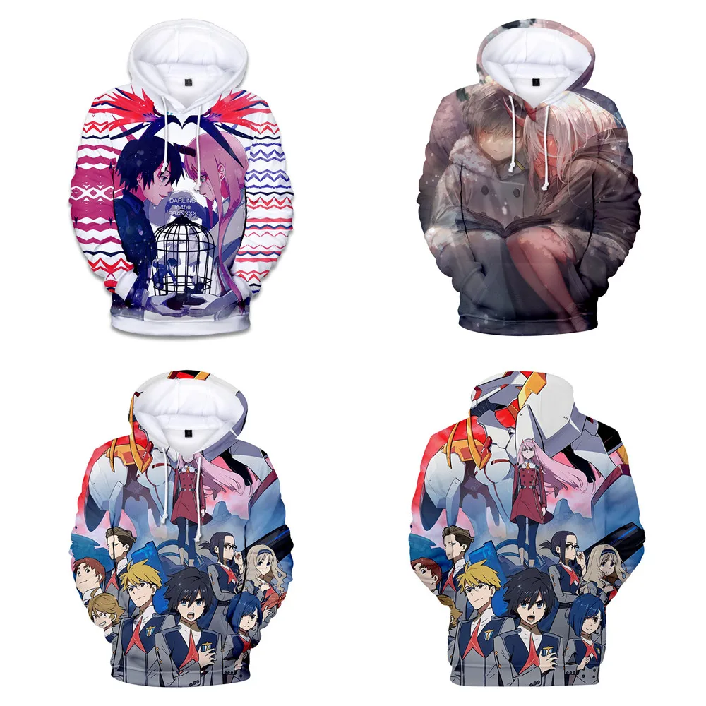 Аниме darling в franxx кофты ноль два свитер с капюшоном Костюмы для косплея осень