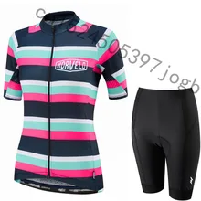 Morvelo для женщин короткий рукав Велоспорт Джерси Pro велосипед Костюмы Шорты для рубашка комплект MTB велосипедный спорт одежда ropa ciclismo 9D Гел