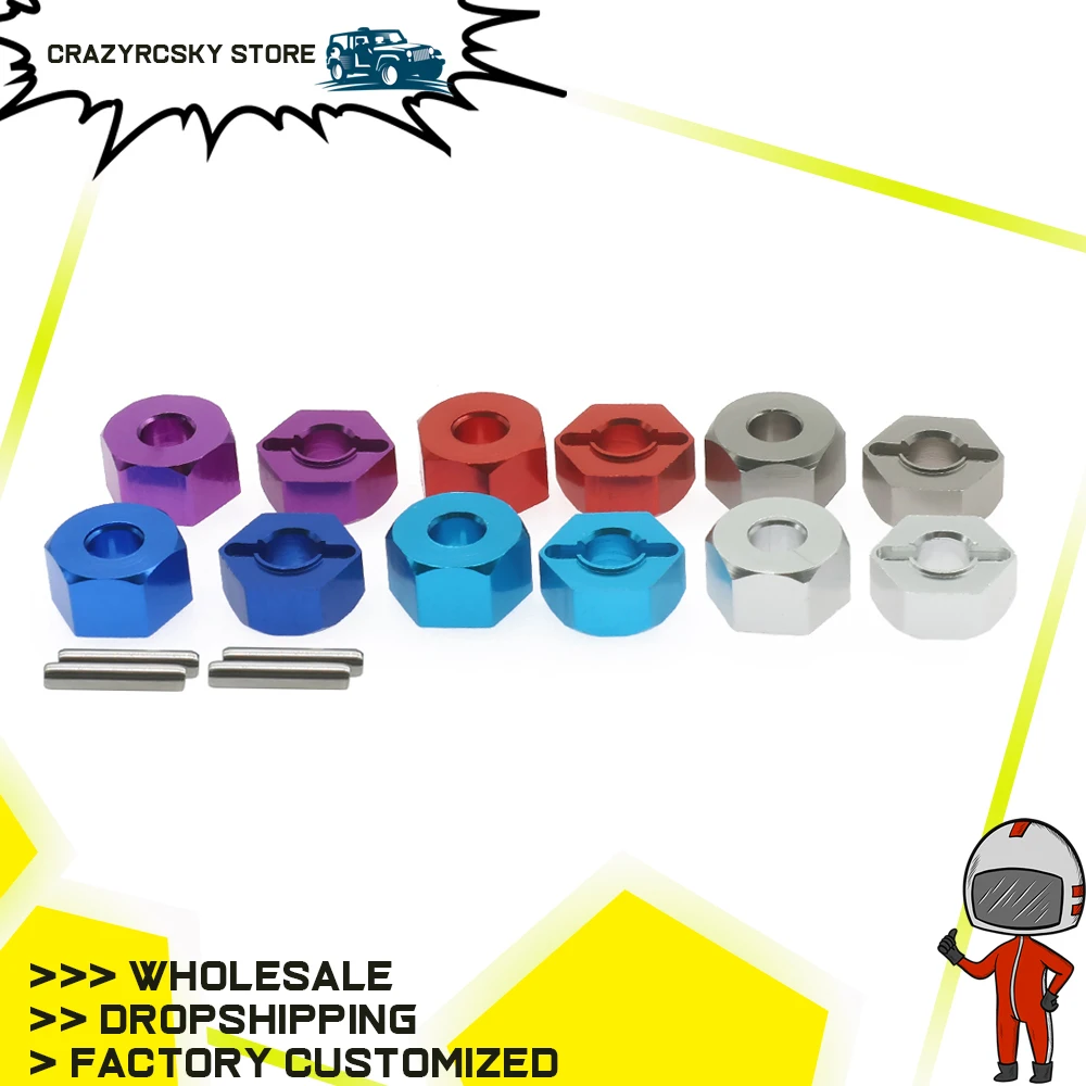 

4PCS Alloy Front&Rear Wheel Hex Hub Adaptor For Rc Hobby Model Car 1/10 Traxxas Slash 2Wd Short Course Upgrade Parts