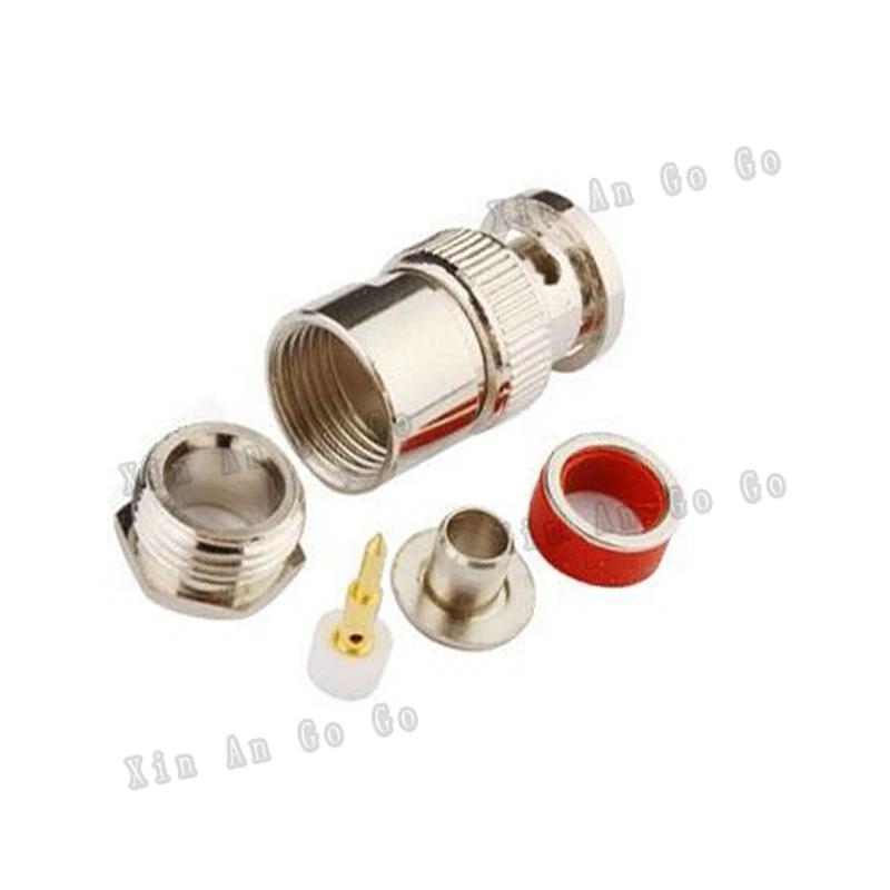 

BNC male No welding crimp RF connector BNC male crimp Plug for 5D-FB 50-5 LMR300 coaxial cable fast ship