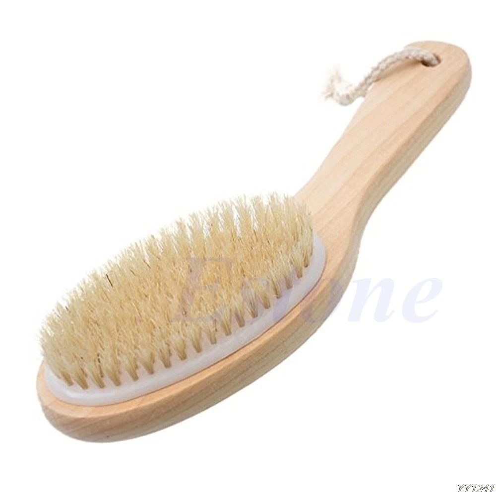 Щетка для отшелушивания всего тела с натуральной щетиной|dry skin body brush|dry brushdetox brush |