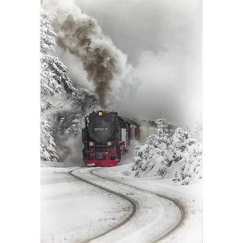 

Home Decor DIY 5D Diamond Embroidery "Winter train" Cross Stitch Set Abstract Oil Painting Resin Hobby Craft