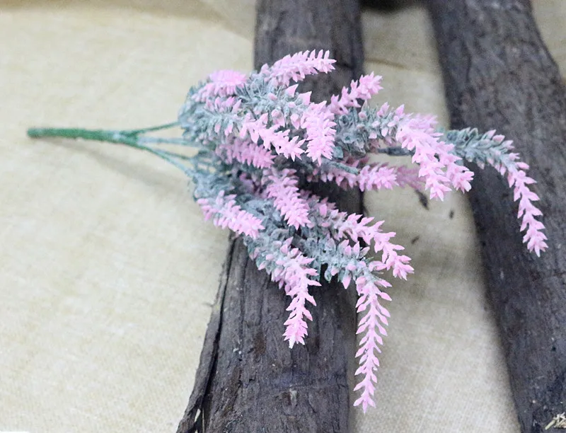 Flone 5 Branch Romantic Provence Lavender Artificial Flower Bouquet Simulation Plastic Flowers Wedding Home Party Decor Plants (8)