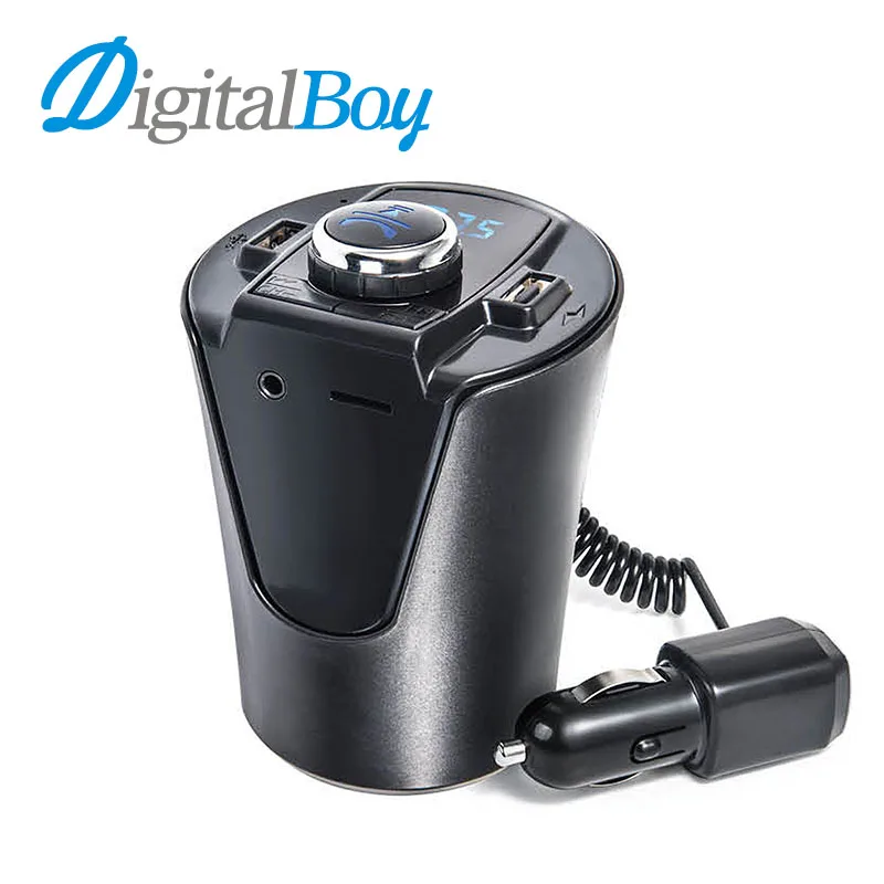 

Digitalboy Car FM Transmitter MP3 Player Bluetooth Handsfree Car Kit Dual USB Car Charger LED Display Play TF U Disk AUX Music