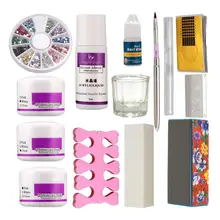 Anmas Rucci DIY базовые акриловые наконечники для дизайна ногтей комплект жидкая пудра клей направляющие Dappen набор инструментов