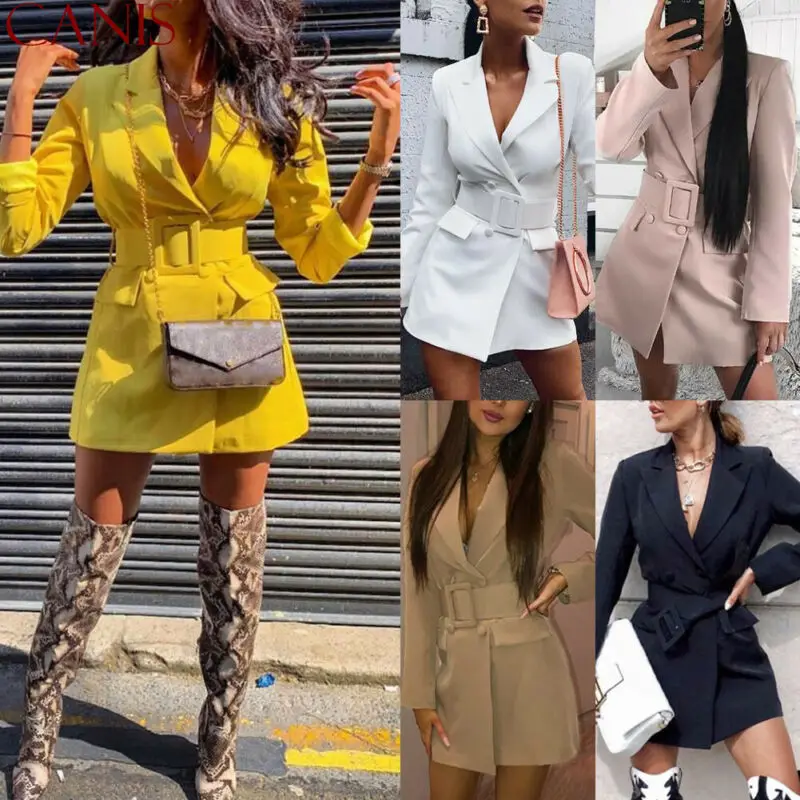 

2019 NEW Fashion Women's Casual Slim Business Blazer Suit Thin Coat Jacket Outwear Female Long Blasers Dress Autumn