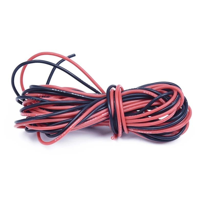 

2x 3M 26 Gauge AWG Silicone Rubber Wire Cable Red Black Flexible