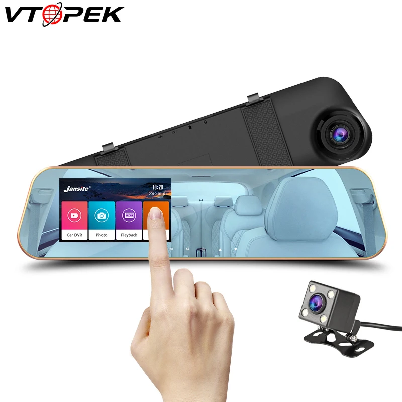 

Full HD 1080P touch screen Car Dvr Camera Auto 4.3 Inch Rearview Mirror Digital Video Recorder Dual Lens Registratory Camcorder