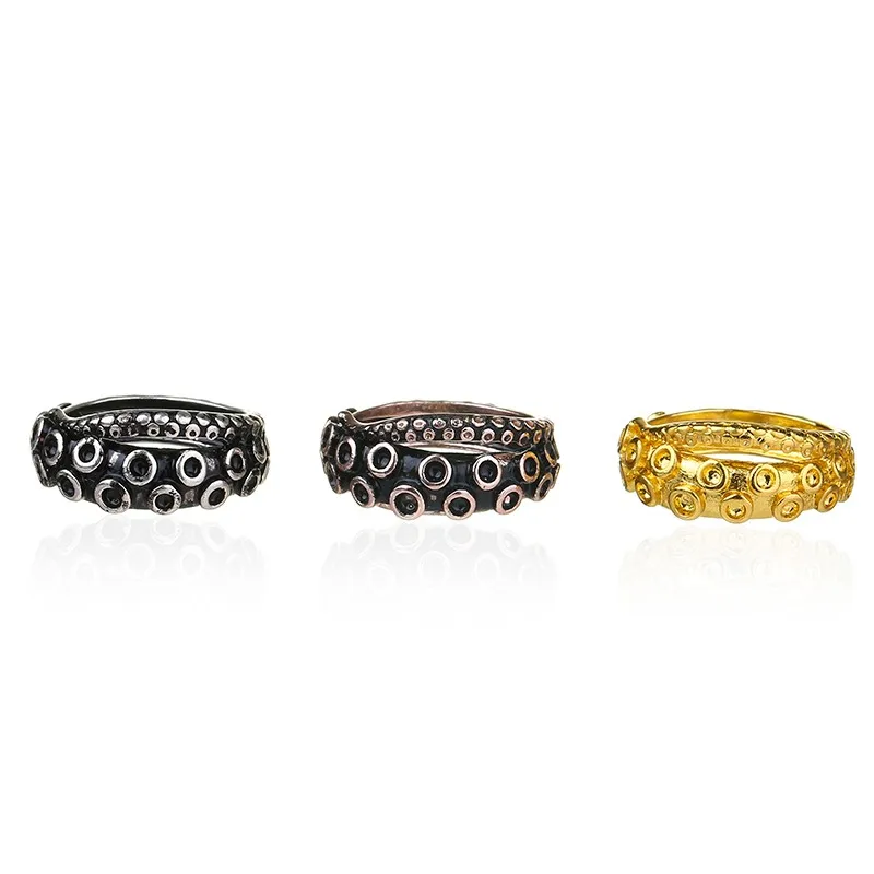 Прямая древнее серебряное кольцо Осьминог ручной работы ретро кольцо в форме животных в ювелирных изделиях подарки сюрпризы на день рождения для женщин