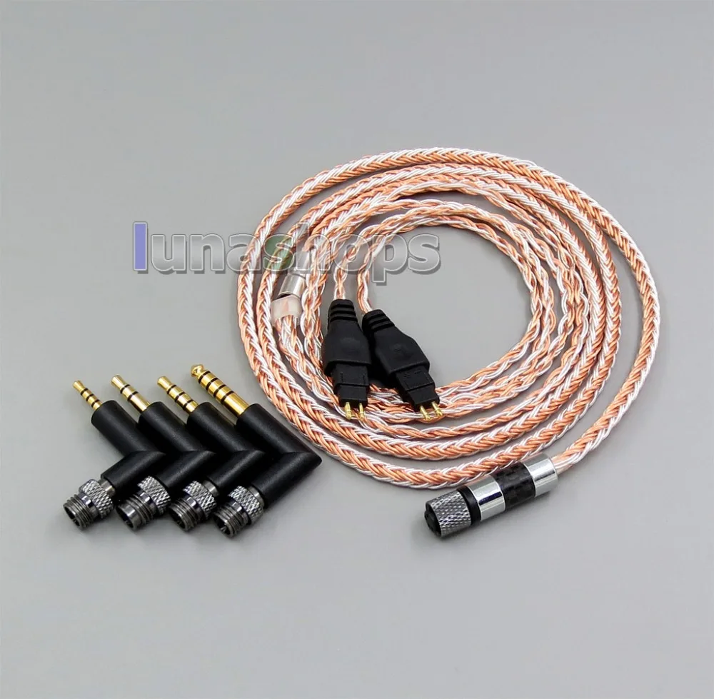 LN006239 4 в 1 разъем 16 ядер OCC + чистый посеребренный кабель для Sennheiser HD580 HD600 HD650 HDxxx HD660S