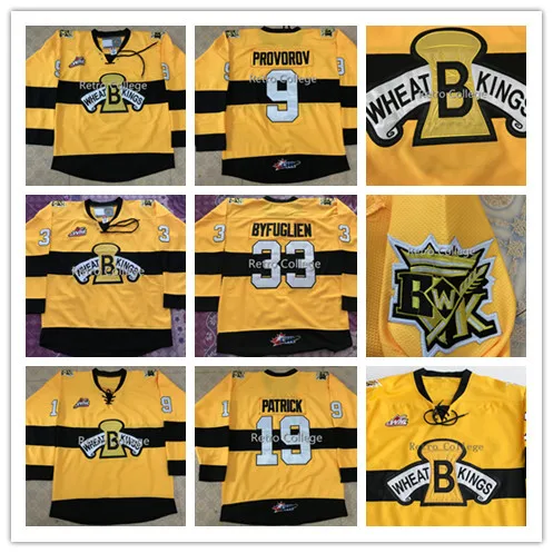 

Brandon Wheat Kings 19 Nolan Patrick 33 dustin byfuglien 9 Ivan provorov Hockey Jersey Stitched Customize any number and name