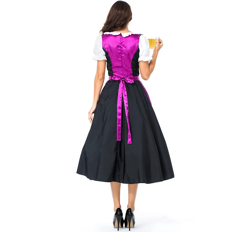 Фиолетовая Дамская Хайди Октоберфест дирндль Баварская пивная барная официантка нарядное платье для взрослых женщин длинные платья