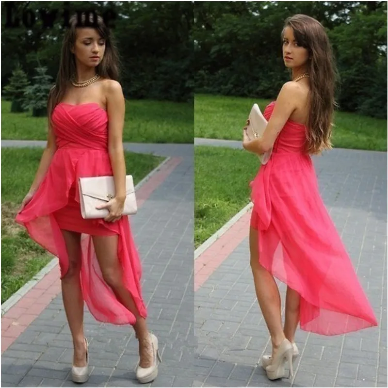 2016 Chiffon Graduation Dresses For High School short Front Long Back